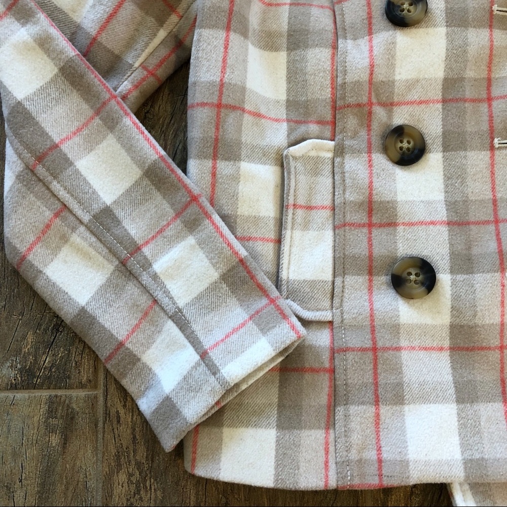 Old Navy Plaid Peacoat S Z25 - Picture 5 of 7